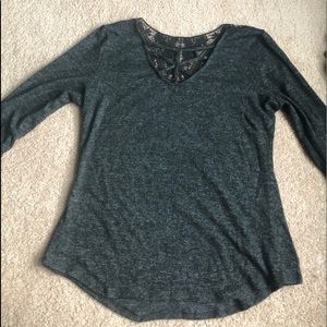 Black blouse with detailed neckline and back